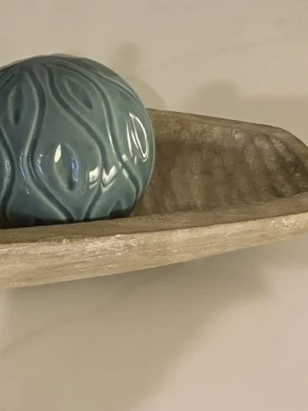 Pier 1 Glass Balls And Bowl Gold Teal Set Of 4